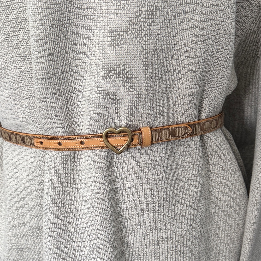 Coach Brown Belt with Heart Buckle